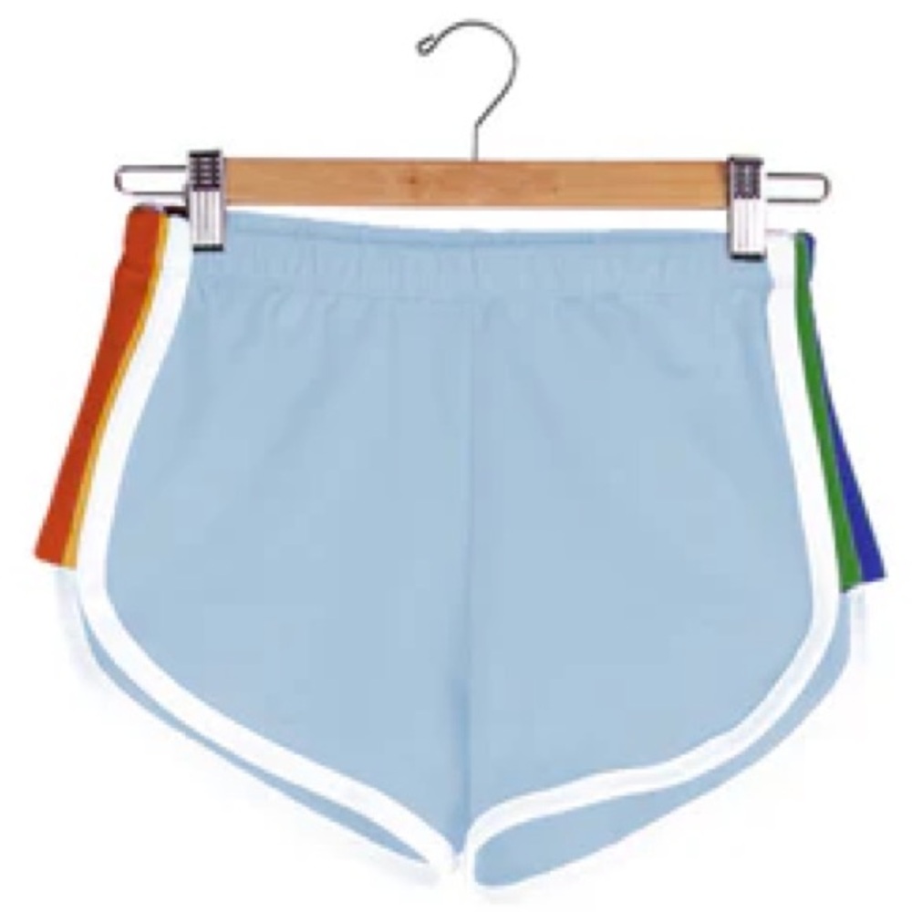 Camp Collection Ferris Shorts 3XL Light Blue with Rainbow Stripes